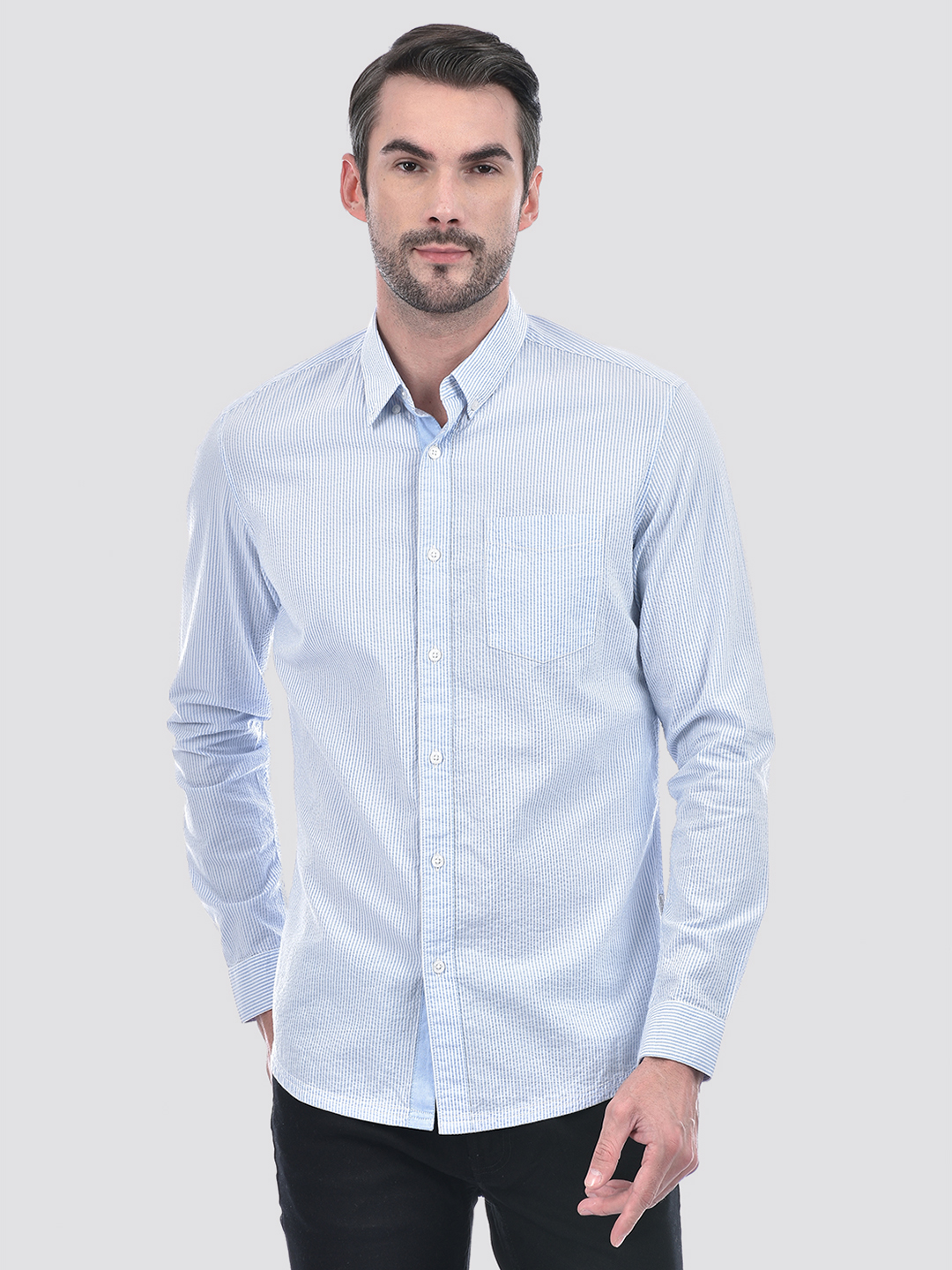 Numero Uno Men Subtle Striped Shirt